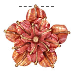 Patricia Healey Copper Stacked 5 Petal Flower Pendant 46mm