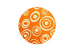 Lillypilly Orange Groovy Circles Anodized Aluminum Disc 25mm, 24 gauge