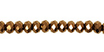 Metallic Antique Bronze Crystal Faceted Rondelle 6mm
