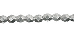 Czech Fire Polished Glass Matte Metallic Aluminum Round 6mm