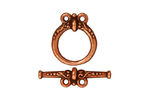 TierraCast Antique Copper (plated) Heirloom 2-Loop Toggle Clasp 18x15, 24mm