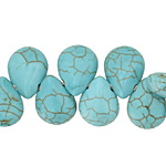 Blue Magnesite Flat Teardrop 12x15mm