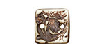 Earthenwood Studio Ceramic Oxidation Small Square Floral Scroll Link 19mm