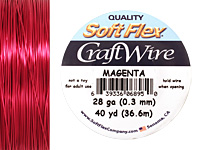Soft Flex Magenta Craft Wire 28 gauge, 40 yards