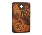 Earthenwood Studio Ceramic Dry Rust Gear Pendant 22x37mm