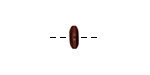 Tagua Nut Dark Brown Large Hole Rondelle 3x8mm