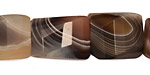 Botswana Agate (rich color) Faceted Twisted Pillow 20-22x15-18mm