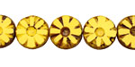 Czech Glass Citrus Picasso Flower Window Coin 12mm