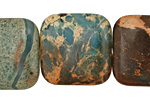 Turquoise Impression Jasper Puff Square 25mm
