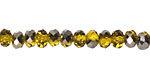 Chartreuse & Pewter Crystal Faceted Rondelle 4mm