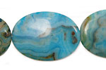 Larimar Blue Crazy Lace Flat Oval 35x25mm