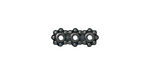 TierraCast Gunmetal Beaded 3-Hole 6mm Heishi Bar 15x6mm