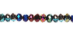 Peacock Metallics Crystal Mix Faceted Rondelle 6mm