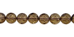 Smoky Quartz Faceted Coin 8mm