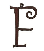 The Lipstick Ranch Rusted Iron Letter F Pendant 32x50mm