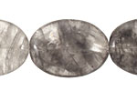 Natural Silver Quartz Flat Oval 30x22mm