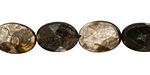 Golden Mica Faceted Flat Oval 14x10mm