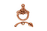 TierraCast Antique Copper (plated) 3-Leaf Toggle Clasp 18x14mm, 21 bar
