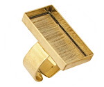 Brass Adjustable Ring Rectangle Bezel 29x14mm