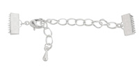 Artistic Wire Silver (plated) Mesh Clasp (w/ Extension Chain & Lobster Clasp) 10mm