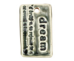 Earthenwood Studio Ceramic Newsprint Dream Pendant 21x35mm