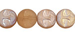 Czech Glass Luster Smoky Crystal (matte) Moon Face 13mm