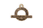 TierraCast Antique Gold (plated) Spiral Toggle 16x20mm, 25mm bar