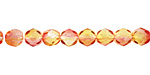 Czech Fire Polished Glass Dual Coated Fuschia/Lemon Round 6mm
