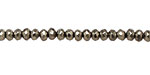 Golden Pyrite (silver tone) Faceted Rondelle 4mm