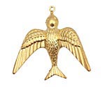 Brass Soaring Sparrow Pendant 36x35mm