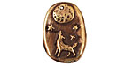 Green Girl Bronze Howling Wolf Pendant 16x22mm