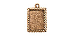 Nunn Design Antique Gold (plated) Mini Ornate Rectangle Bezel Pendant 14x21mm