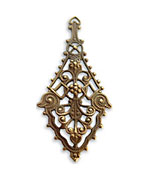 Vintaj Natural Brass Etruscan Drop Filigree 26x55mm