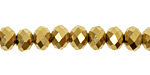 Metallic Antique Gold Crystal Faceted Rondelle 8mm
