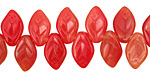 Czech Glass Siam Ruby Leaf Drop 8x12mm