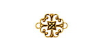 Stampt Antique Gold (plated) Clover Connector 16x12mm
