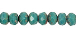 Czech Glass Turquoise Picasso Fire Polished Rondelle 6x9mm