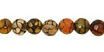Olive Fire Agate Faceted Round 8mm