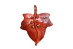 Patricia Healey Copper Medium Leaf w/ Vine Pendant 23x29mm