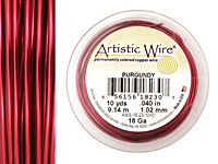 Artistic Wire Burgundy 18 gauge, 10 yards