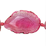 Fuschia Agate Natural Edge Freeform Faceted Slab 41-67x24-30mm