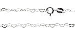 Sterling Silver Finished Heart Chain 18"