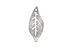Ezel Findings Rhodium (plated) Palm Leaf 10x24mm