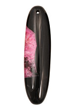 Black & Wine Agate Elongated Oval Pendant 20x70mm