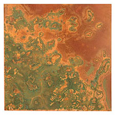 Lillypilly Verde Patina Copper Sheet 3"x3", 36 gauge