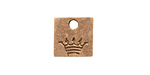 Nunn Design Antique Gold (plated) Mini Square Crown Tag 13mm