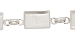 Silver (plated) Rectangle Bezel Link Bracelet 18x12mm