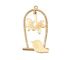 Ezel Findings Gold (plated) Perched Bird Pendant 18x32mm