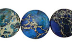 Midnight Blue Impression Jasper Puff Coin 20mm