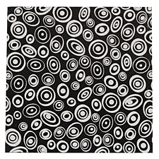 Lillypilly Black Groovy Circles Anodized Aluminum 3"x3" Sheet, 22 gauge